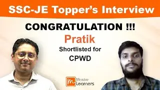 SSC JE 2022 Topper's Interview| Pratik | Master Learners Student