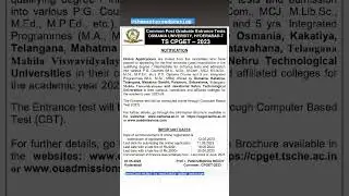 CPGET ADMISSION 2023 NOTIFICATION