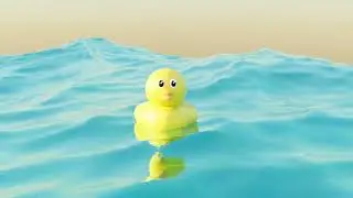 Cute Rubber Duck Floating In Ocean | Blender Animation
