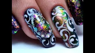 Новогодний Дизайн Ногтей Часы и вензеля | Маникюр 2017 | Nail Art Designs