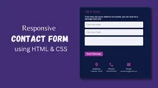 Responsive Contact Form using HTML & CSS - contact form design using html css responsive