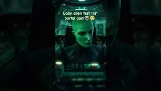baby alien test the portal gun!😂👽 #art #animation #funny #aliencoverup #comedy
