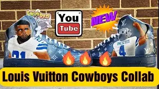 Customizing Shoes- How to paint shoes -Louis Vuitton Cowboys Collab (Nike Airforce 1s)