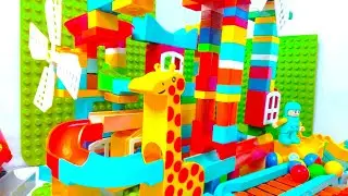 Satisfying Building Block Coaster Marbles Run Race ASMR - Shooting Sound Marble Asmr Best Relax