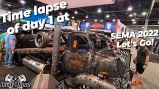 SEMA 2022 day one Time lapse.  let's Go!!