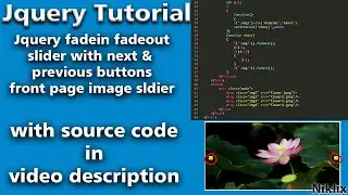 Image Slider | Image Gallery | Fadein Fadeout Slider |Jquery Slideshow|Next Button | Previous Button
