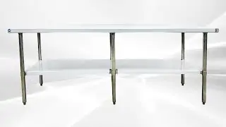 NSF All Stainless Steel Rectangular Table Kitchen Shelf 84x30 ins Workstation HN-WT3084-SB