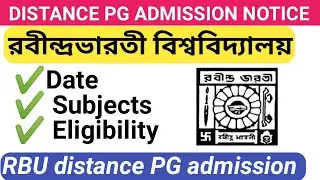rbu distance ma admission । rabindra bharati university distance pg admission 2021