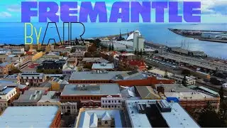 Fremantle Aerial vision of the port, shipwrecks museum historic architecture Round House Prison WA