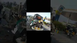 #pavagada #srs #petrol pump  #accident #van #lorry #bullero #vehicles