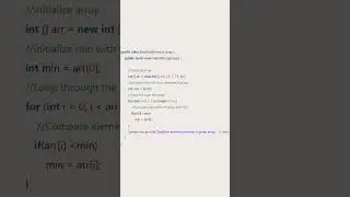 Java Program to Print the Smallest Element in an Array #java #code
