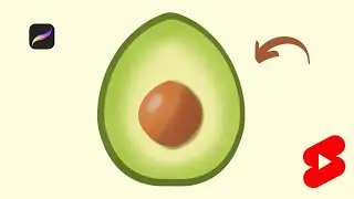 How to draw a Avocado in Procreate 🥑#shorts