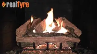 Real Fyre Red Oak Gas Logs Live Burn Video &ndash; eFireplaceStore