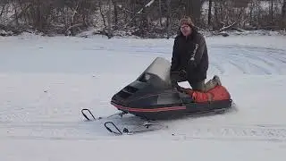 out enjoying the old snowmobile I fixed up.1978 arctic cat lynx 2000T