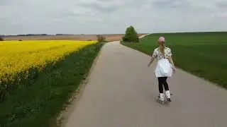 Rollerskating in spring in Slovakia