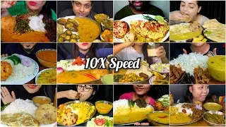 ASMR Simple Eating | Dal Chawal, Baigan Bhorta, Omelette, Aloo Bhorta, Chillies & Papad | Big Bites