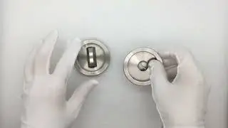 Stainless Steel Round Satin Nickel Bed Bath Privacy Sliding Pocket Door Lock