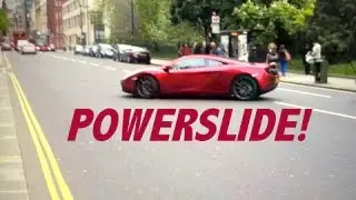 Volcano Red McLaren 12C powerslide in London