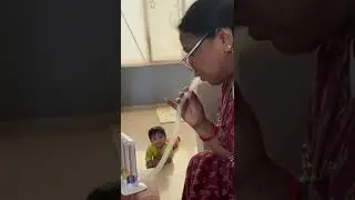Nurvi is laughing seeing her Nini doing respirometer exercise 😂😍