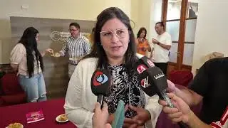 La intendenta de Santa Maria, Erica Inga; Laura Mauvecín, secretaria de Cultura