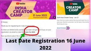 YouTube India Creator Camp 2022 | Registration Last Date 16 June 2022
