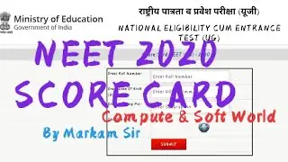 Neet 2020 result || NTA Score card || By Markam Sir