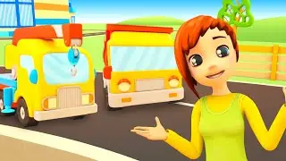 Tarefas do caminhão basculante! A escola de carros! Desenhos animados e histórias para crianças