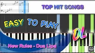 How To Play New Rules From Dua Lipa - EASY Piano Tutorial - With Chords - Last Man Standing