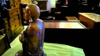 Chinese Shou Shan Stone Carved Lohon Figure s2042m