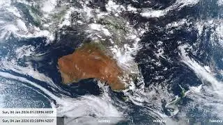 7 Jan 2026, 5 day weather timelapse Australia / New Zealand
