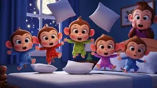 Five Little Monkeys Jumping on the Bed 😴 | Fun & Learning for Kids