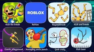 Best Mobile Games Compilation#25 Ragdoll Break, Kick The Buddy, Annoying UnclePunch, Talking Tom