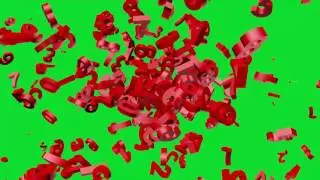 Spreading Numbers Green Screen Background