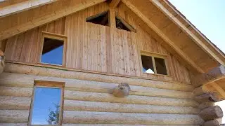 Building LOG CABIN S4 Ep15- Triangular Windows in the attic of LOG CABIN