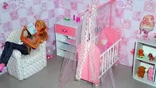 How to make a baby crib / cot (part 1) for doll (Monster High, Barbie, etc)