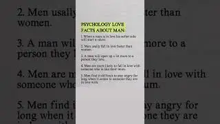 Psychology love facts about Men #shorts