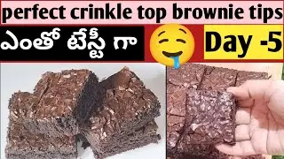 Perfect crinkle top brownie recipe.baking class day -5 / తెలుగు లో