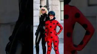 Ladybug AND Cat Noir Cosplay Transition! 🐈&zwj;⬛️🐞 w/ @RaineEmery