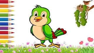 @MagicFingersArt flying Birds Drawing for Kids | Colorful Bird Art Timelapse #4