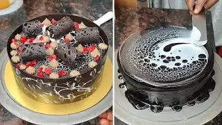 Chocolate Cake Decoration | Trending Cake Design | Chocolate Garnish Cake | Chocolate Roll Garnish 