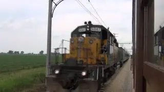 CNW SD40-2 pulls coach train at IRM in Union, IL