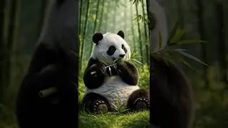 Ai Panda eating bamboo #panda #cutepanda #animals #asmr #ai #shorts
