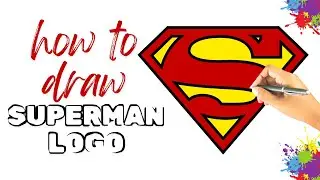 How to draw Superman Logo | Easy drawing coloring for kids | Hand Art Pieces