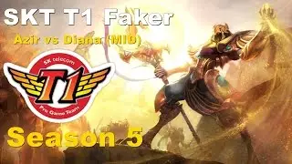 SKT T1 Faker Azir vs Diana (MID) - Ranked Challenger Korea