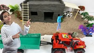 DIY How to make a village farm  house with clay | Village House | Cow shed | House of animals |