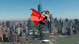 Superhero Woman Flying Animation