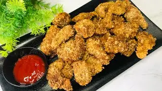 Crispy Chicken Pops Recipe | Bite Sized Crispy Chicken | Tender Chicken Bites