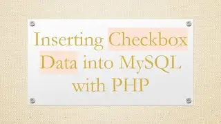 Inserting Checkbox Data into MySQL with PHP