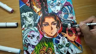 Drawing Muzan X Upper Rank Demons | DEMON SLAYER 