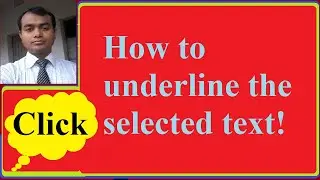 How to underline the selected text in MS word | How to learn computer | How to write MS word |